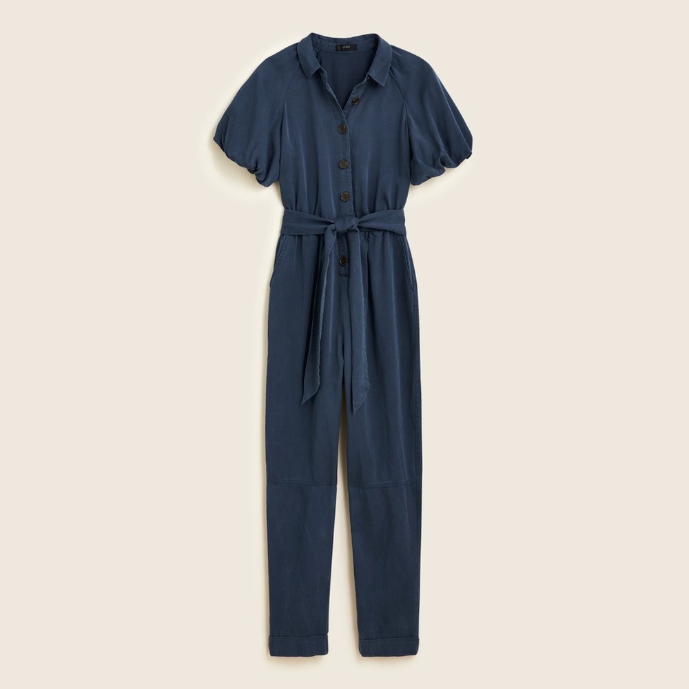 J. Crew Blue Belted Jumpsuit BNWT